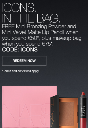 FREE Mini Bronzing Powder and Mini Velvet Matte Lip Pencil when you spend €50*, plus makeup bag when you spend £75*. CODE: ICONS
