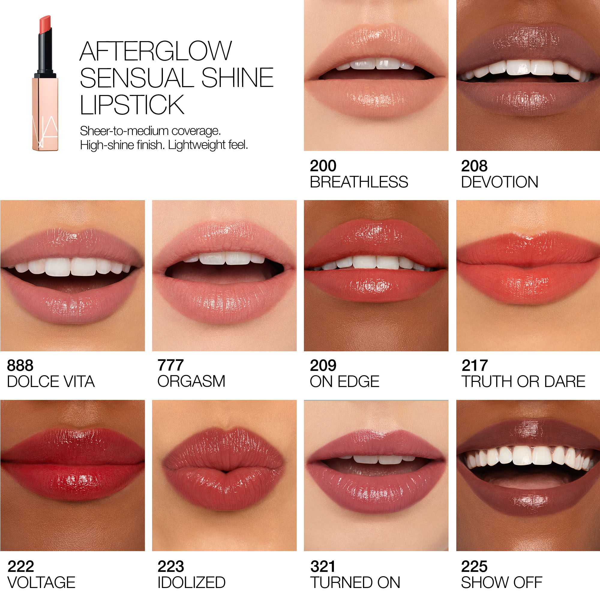 AFTERGLOW SENSUAL SHINE LIPSTICK, NARS Lips AFTERGLOW SENSUAL SHINE LIPSTICK, NARS Lips
